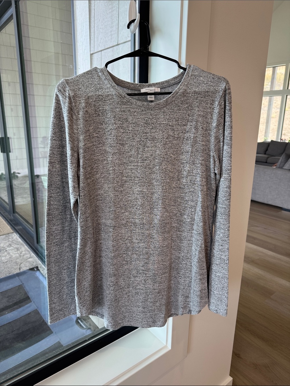 Daily Ritual Heather Gray Crewneck Knit Top